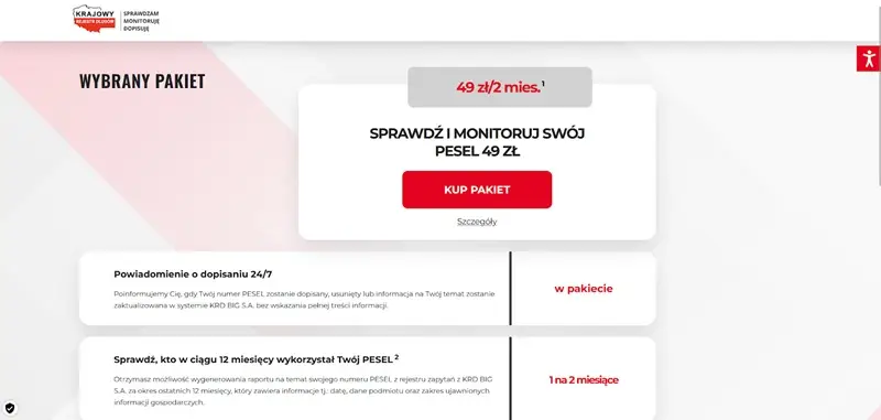 jak sprawdzić czy jestem w krd - wybór pakietu
